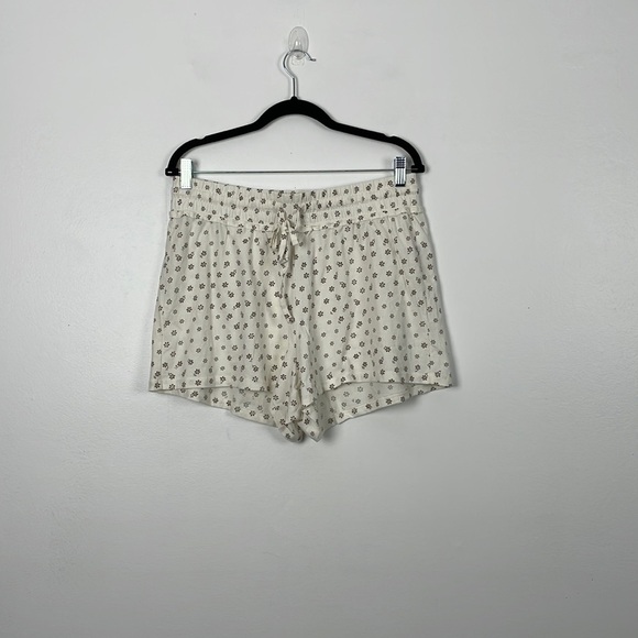 Madewell pajama shorts women bandana flower raw edge drawstring waist size large - Picture 1 of 7